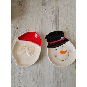Atico‎ snowman Santa trinket tray plate Xmas decor